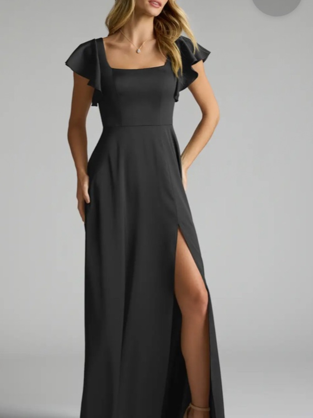 Azazie Black Bridesmaid Dress A2 XS Floor Length Formal Wedding